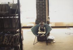 Reading a book in the Childrens Room