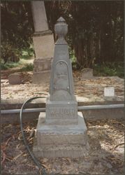 Waugh family tombstone, Cypress Hill Cemetery, Petaluma, California, April 1990