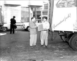 Delivering Nulaid eggs, Petaluma, California(?), about 1955