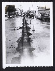 Third Street in Santa Rosa, California, 1963, looking west from a point midway between Wilson and Davis Streets