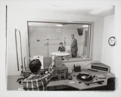 Inside KSRO studio, Santa Rosa, California, 1958