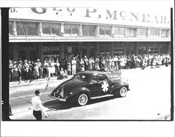 Local 420 Motion Picture Projectionists' car in the Labor Day Parade, Petaluma, California, 1941