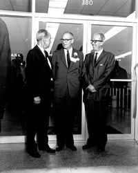 Ribbon cutting at entrance to Coddingtown Branch of United California Bank