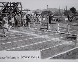 Wilbur Volkerts at the Petaluma High School track meet, Petaluma, California, about 1940