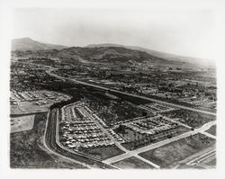 Aerial view of Highway 12 looking east from Stony Point, Santa Rosa, California, 1967