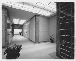 Interior of the mausoleum at Santa Rosa Memorial Park, Santa Rosa, California, 1962