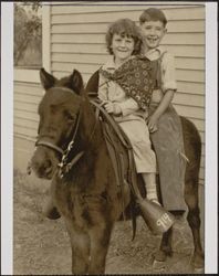 Thomasine and Charles Jay Callison on horseback, Sonoma County, California, 1933