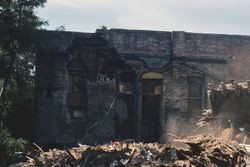 Furusho Bros. apple packing house being torn down, August 1990