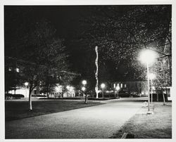 Square between Darwin and Stevenson Halls at night, Sonoma State University