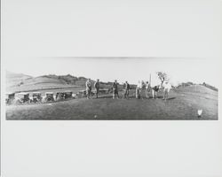 Men in knickers teeing off at the Healdsburg Country Club golf course