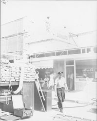 Fire at Merl's Doughnut Shop, Petaluma, California, 1955 or later