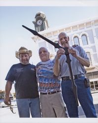 Perpetrators of the town clock prank, 9 Western Avenue, Petaluma, California, 2008