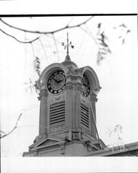 Clock tower of the Empire Building, Santa Rosa, California, November 12, 1971