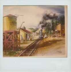 Train approaching the station, Freestone, Petaluma, California