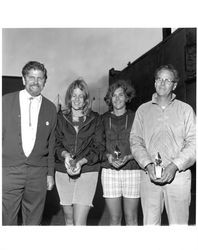 Old Adobe Fiesta sailing race winners, Petaluma, California, August 1967