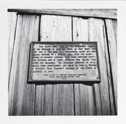 Plaque on stockade wall at Fort Ross