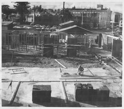 Constructing the Leal Building, Petaluma, California, 1963