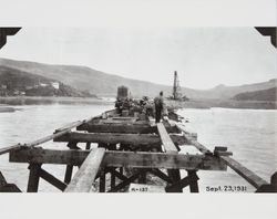 Construction of the jetty at the mouth of the Russian River at Jenner, California, September 23, 1931