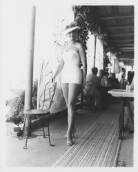 Fashion show at the Farmhand , Santa Rosa, California, 1960, featuring clothes from Ceci's