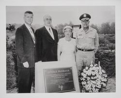 Principal dignitaries at dedication of memorial at Luther Burbank birthsite