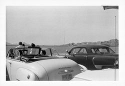 View from a ferry deck approaching San Rafael, San Quentin, California, 1951