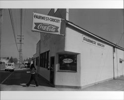 Exterior of Fairwest Grocery, Petaluma, California, 1973