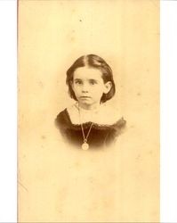 Portrait of Lulu Ellsworth, Petaluma, California, about 1867