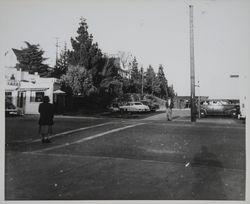 Intersection of McKinley Street and North Main Street, Sebastopol, California, 1958