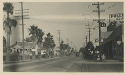 Main Street before the palm trees were removed, Petaluma, California, 1926