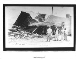 Demolition of carriage house, Petaluma, California, 1965