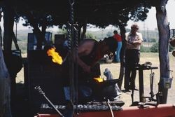 Bruce Northridge, blacksmith at Petaluma Adobe, May 7, 1985