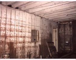 Interior view of the livery stable that stood at the corner of D and First Streets, Petaluma, California, Sept. 25, 2001