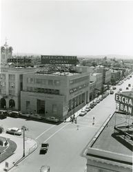 Fourth Street looking west at Exchange Avenue, Santa Rosa, California, 1955