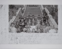 Georgiana "Georgia" Goodwin sits with her third and fourth grade students of St. Vincent's, Petaluma, California, 1907