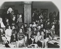 Children at Petaluma Carnegie Library story hour, 20 Fourth Street, Petaluma, California