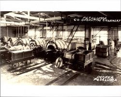 Churn room at the Petaluma Cooperative Creamery, Petaluma, California, about 1938