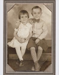 Portrait of John J. and Rose M. Ruckrigl as children, Petaluma, California, 1934