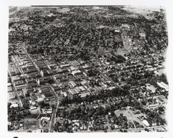 Aerial view of central Santa Rosa, California, looking north, 1962