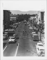 Western Avenue at intersection with Kentucky Street, Petaluma, California, 1954