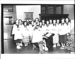 Junior high glee club at Christmas program, Petaluma, California, 1949