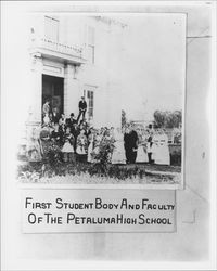 First student body and faculty of the Petaluma High School, Petaluma, California, 1873