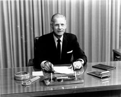 C. W. Reinking, president of the Exchange Bank, Santa Rosa, California, 1962