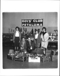 Christmas cheer donations at the Petaluma Boys Club, Petaluma, California, about 1958