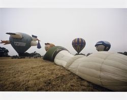 Hot air balloon being inflated at the Sonoma County Hot Air Balloon Classic, 1994