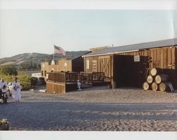 Sonoma County Press Club barbeque at Alexander Valley Fruit & Trading Company winery, Alexander Valley, California, 1990