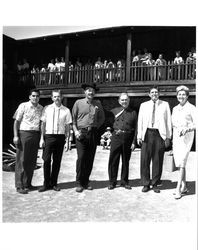 Whiskerino Contest winners at the Old Adobe Fiesta, Petaluma, California, about 1970