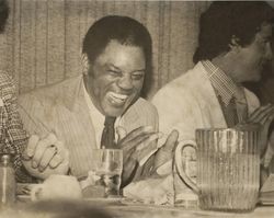 Willie Mays at the Redcoats Santa Rosa Sports Banquet, 508 Fourth Street, Santa Rosa, California, 1967