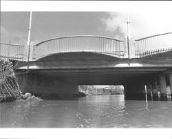 Washington Street Bridge from the Petaluma River Turning Basin, about 1972