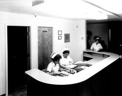 Lobby and nurse's station at Mayette Convalescent Hospital