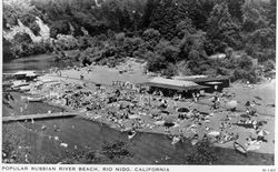 Popular Russian River Beach, Rio Nido, California